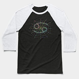 Rainbow spiderweb Cancer Baseball T-Shirt